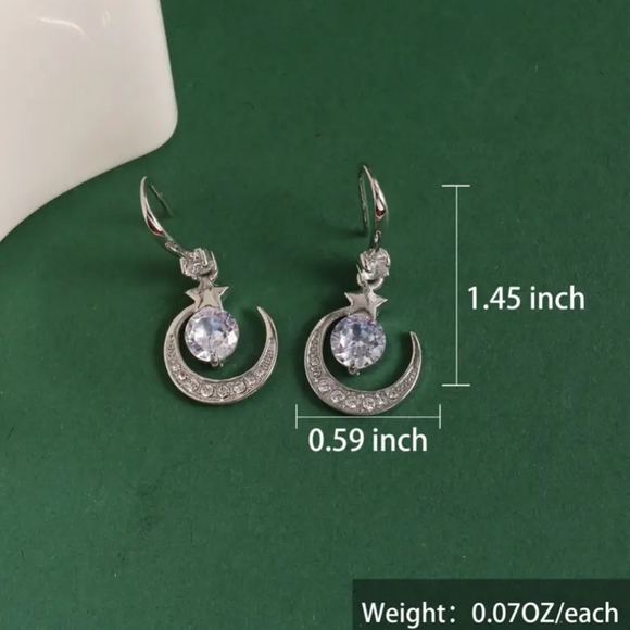 🎀925 Once in a Blue Moon Topaz Diamond Accent Earrings - Picture 3 of 5
